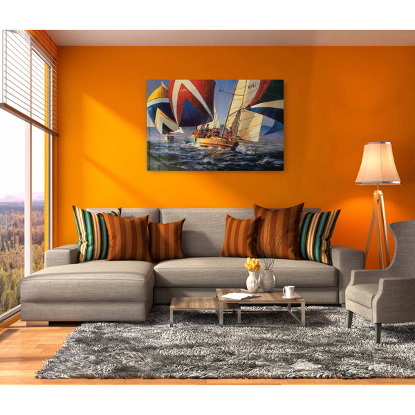 Breakwater Bay Setting Sail, Canvas Painting on Acrylic Plexiglass